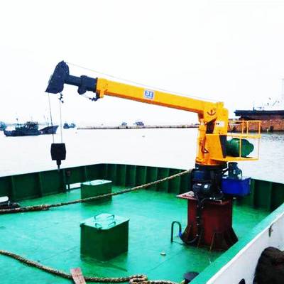 遼寧船舶維修廠加裝船吊 碼頭港口固定吊機 液壓旋轉船載起重機